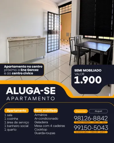 Apartamento Semi mobiliado no Centro