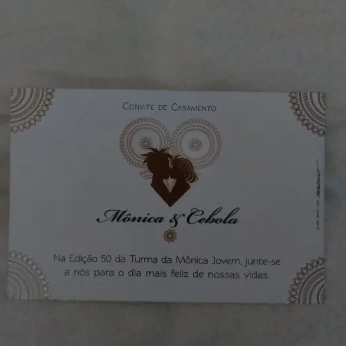 Convite casamento da Mônica e Cebola ( presente na edição 49 )