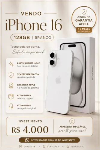 iPhone 16 PRATICAMENTE NOVO