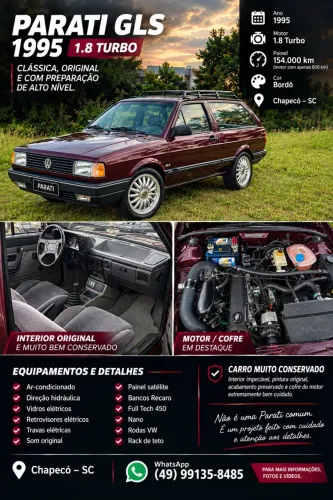 Volkswagen Parati Glsi 2.0 / GLS/ Surf 1.8 (álcool) 1995