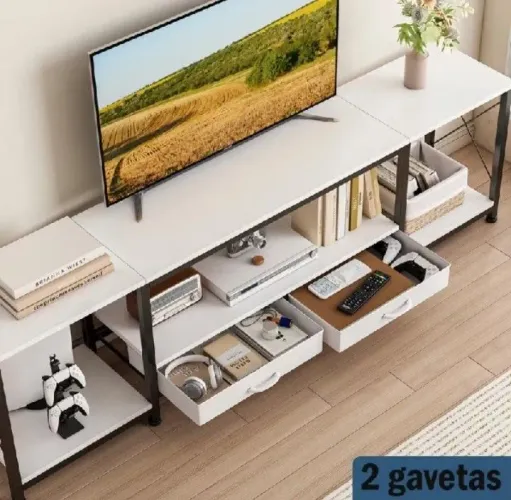 Rack de TV Branco para organizar tua sala, estilo industrial