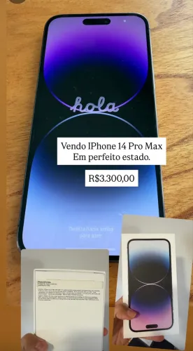Vendo IPhone 14 Pro Max em perfeito estado, na caixa.