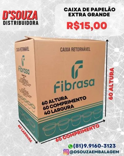 Caixa de Papelão Reciclada para Envios, Marketplace e Mudança