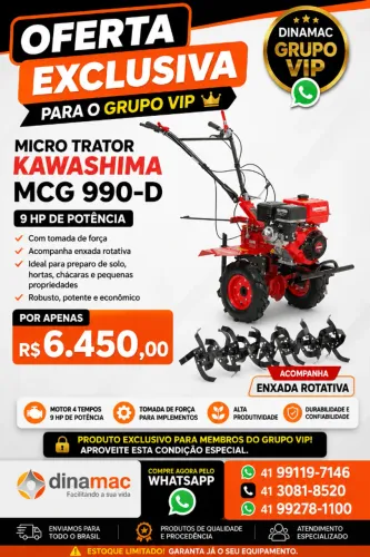 Motocultivador Kawashima 9 HP
