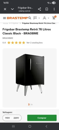 Frigobar Brastemp Retrô 76 Litros Classic Black -