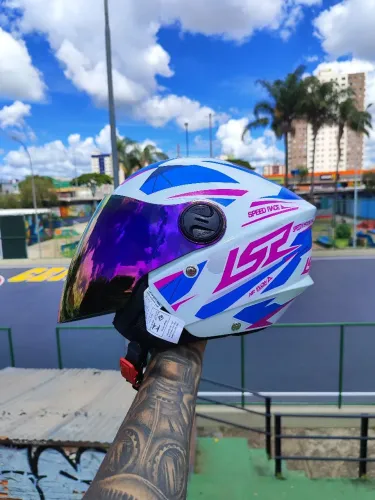 Capacete Aberto Personalizado LS2 Draze Air Flow + Viseiras Camaleão NOVO