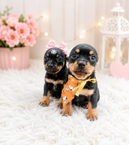 Pinscher fêmea e macho n1