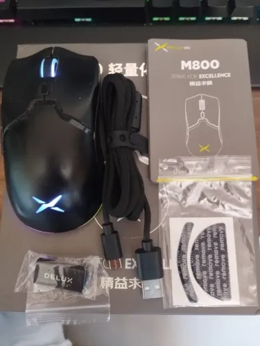 Mouse Sem Fio Delux M800 (PAW 3395) - Completo