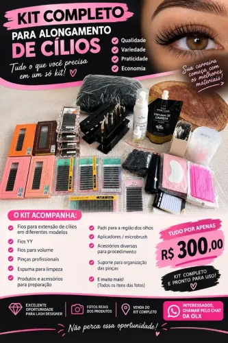 Kit completo para alongamento de cílios