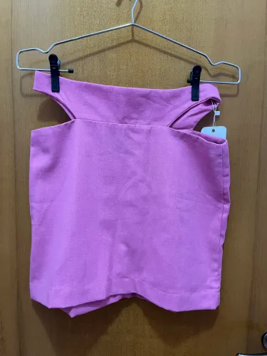 Saia Linho Rosa Nova - P