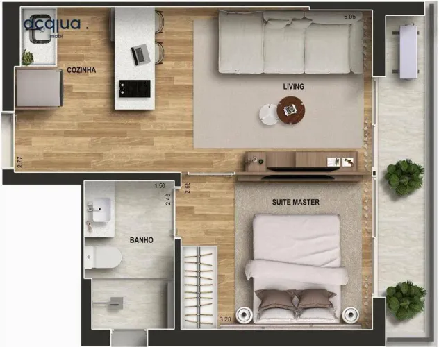 Studio com 1 quarto à venda, 39 m² por R$ 726.680 - Jardim Califórnia - Ribeirão Preto/SP