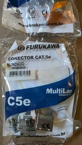 04 Keystones Furukawa RJ45 Cat5e Multilan Blindado