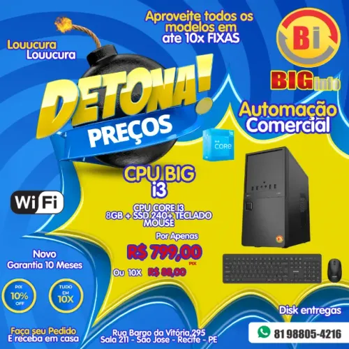 PC CPU Computador Intel Core i3, 8GB DE Memoria Ram, SSD 240GB
