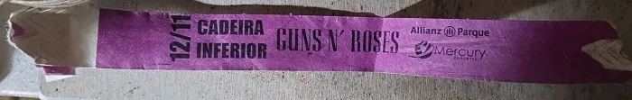 Pulseira colecionador show guns n roses 2016