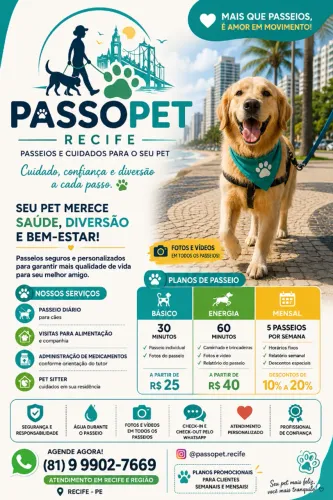 PASSOPET RECIFE - PASSEIOS E CUIDADOS PARA O SEU PET