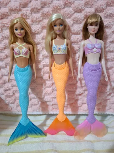 3 Barbies sereias com cabeças de fashionistas