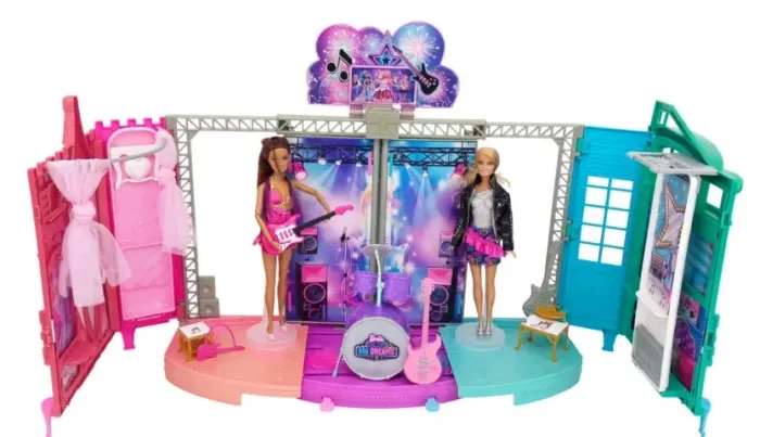 *Barbie Palco Rock 'N Royals (Transforming Stage Playset), com 2 Bonecas e acessórios*