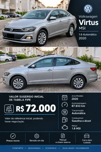 Volkswagen Virtus 1.6 MSI Flex 16V 4P Aut. 2020