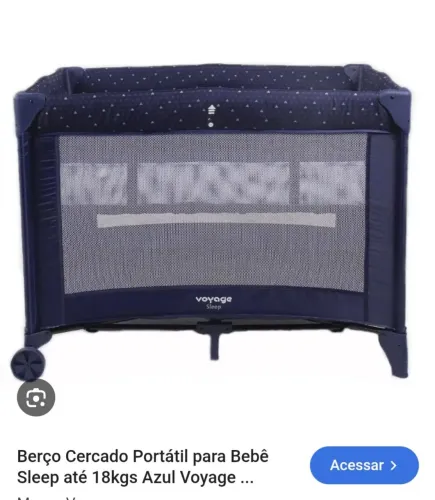 Berço portátil Voyage, usado pouco. Com sacola para armazenar.