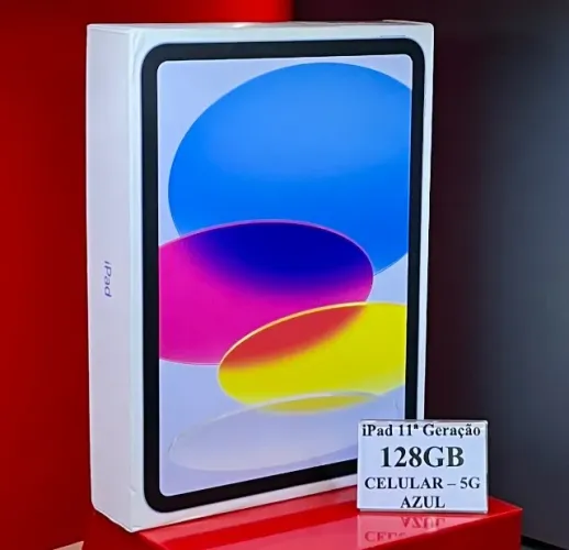 Apple iPad 11 - 128GB - Wi-Fi + Celular 5G - Azul - MD7G4LL/A- Produto Novo + Garantia 