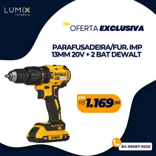PARAFUSADEIRA/FUR. IMP 13MM 20V + 2 BAT DEWALT