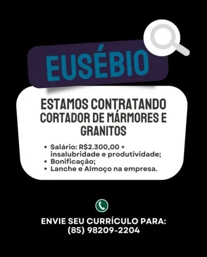 Procura-se Cortador de Mármores com experiência 
