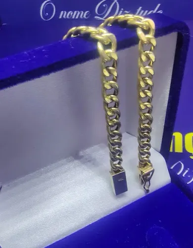 Pulseira Ouro 18 Kilates Peso 6.80 Gramas 21.1 cm 4.1 mm Oca Fecho Mosquetão Especial 