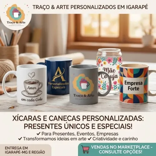 ? Xícaras e Canecas Personalizadas em Igarapé-MG | Traço & Arte