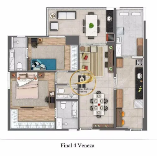 Apartamento com 2 quartos à venda, 87 m² por R$ 1.280.000 - Gonzaga - Santos/SP