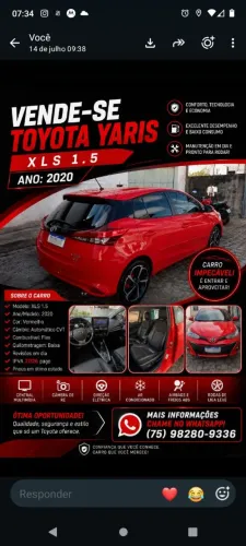 Toyota Yaris XLS Connect 1.5 Flex 16V 5P AUT 2020