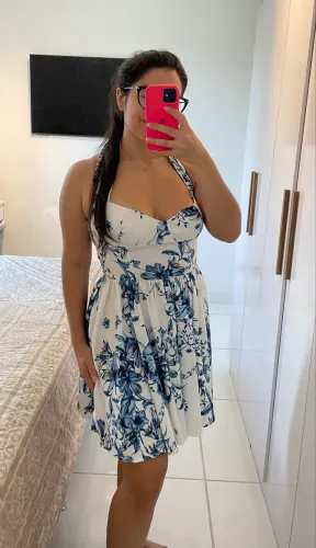 Vestido halter floral ZARA (TAM P)