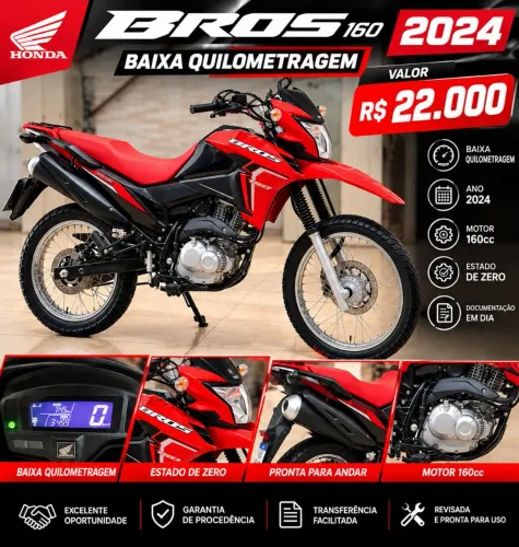 ? **VENDO HONDA BROS 160 2024 - R$ 22.000**<br>