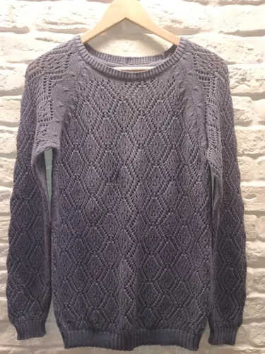 Blusa Zara em tricô azul escuro tam M/G nova