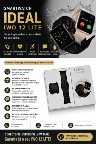 Relógio iwo 12 lite