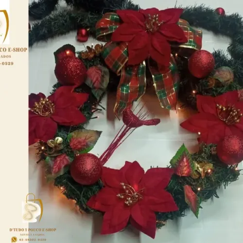 PROMOÇÃO! GUIRLANDA DE NATAL COM LED- VERMELHA- PISCA -PISCA- LUXO