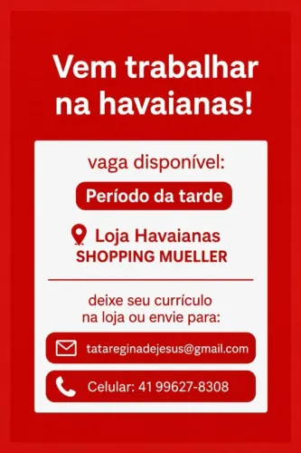 Vaga de vendas!