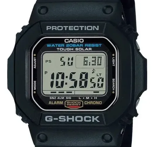 RELOGIO CASIO G-SHOCK DIGITAL SOLAR POSITIVO RESINA PRETO G-5600UE-1DR