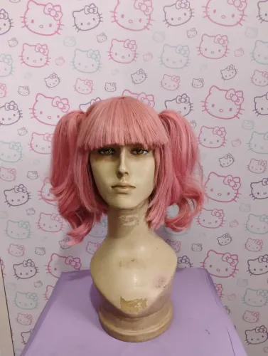 Peruca Rosa com Ponytails Madoka Cosplay