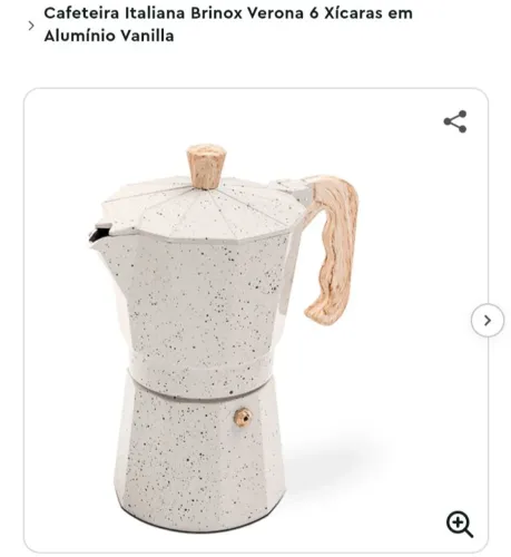 Cafeteira Italiana Nova na caixa Brinox cor areia