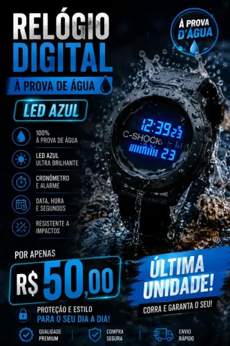 Relogio Digital a Prova Água muito lindo ultima unidade novo
