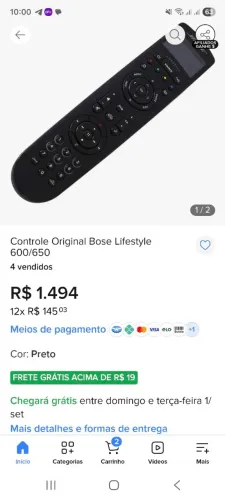 Controle remoto, receiver bose ( original )