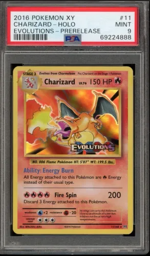 Pokemon Charizard XY Evolutions Prerelease Holo Rare Promo #11 PSA 9 Mint