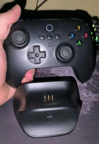 Controle 8bitdo ultimate 2.4ghz e bluetooth com doc de carregamento