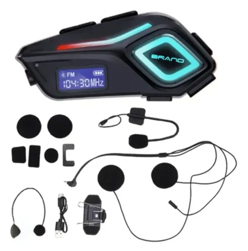 Bluetooth para capacete fone microfone e rádio FM (novo) na caixa