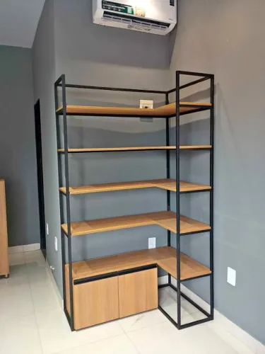 Prateleiras sob medida MDF FREIJO e METALON