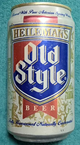 Lata Antiga Heileman's Old Style Beer Lacrada - Colecionável - Década de 1990<br>