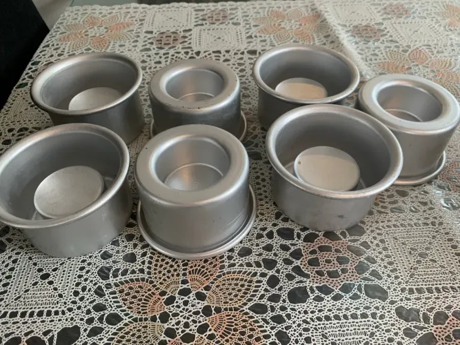 Kit 7 Mini Formas de Alumínio para Bolo Vulcão / Mini Bolos