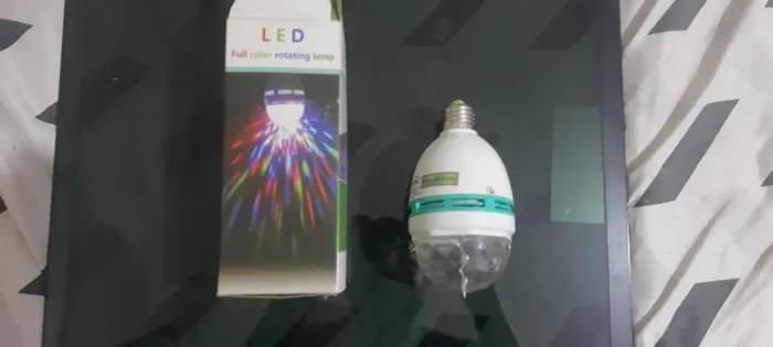 LÂMPADA COLORIDA P/ FESTAS MINI GLOBO GIRATÓRIO LED FULL