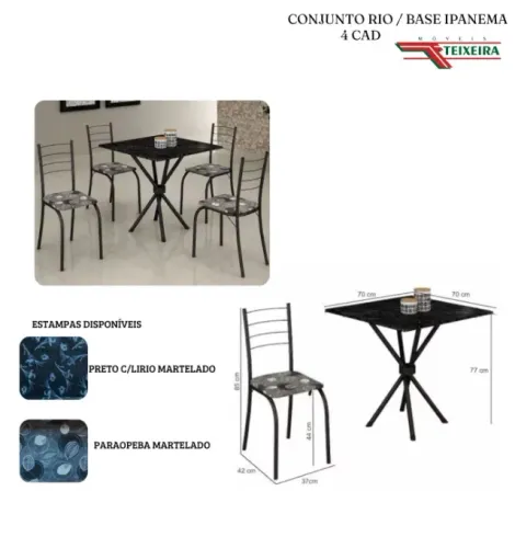 Mesa com 4 Cadeiras - Oferta enquanto durar estoque de 999,99 por apenas 560,00