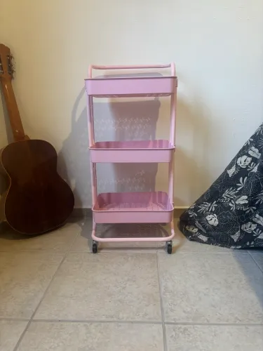 Carrinho organizador rosa
